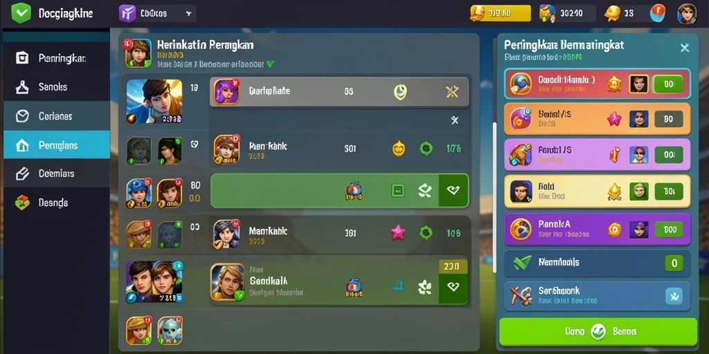 Fitur turnamen yang menambah keseruan bermain.